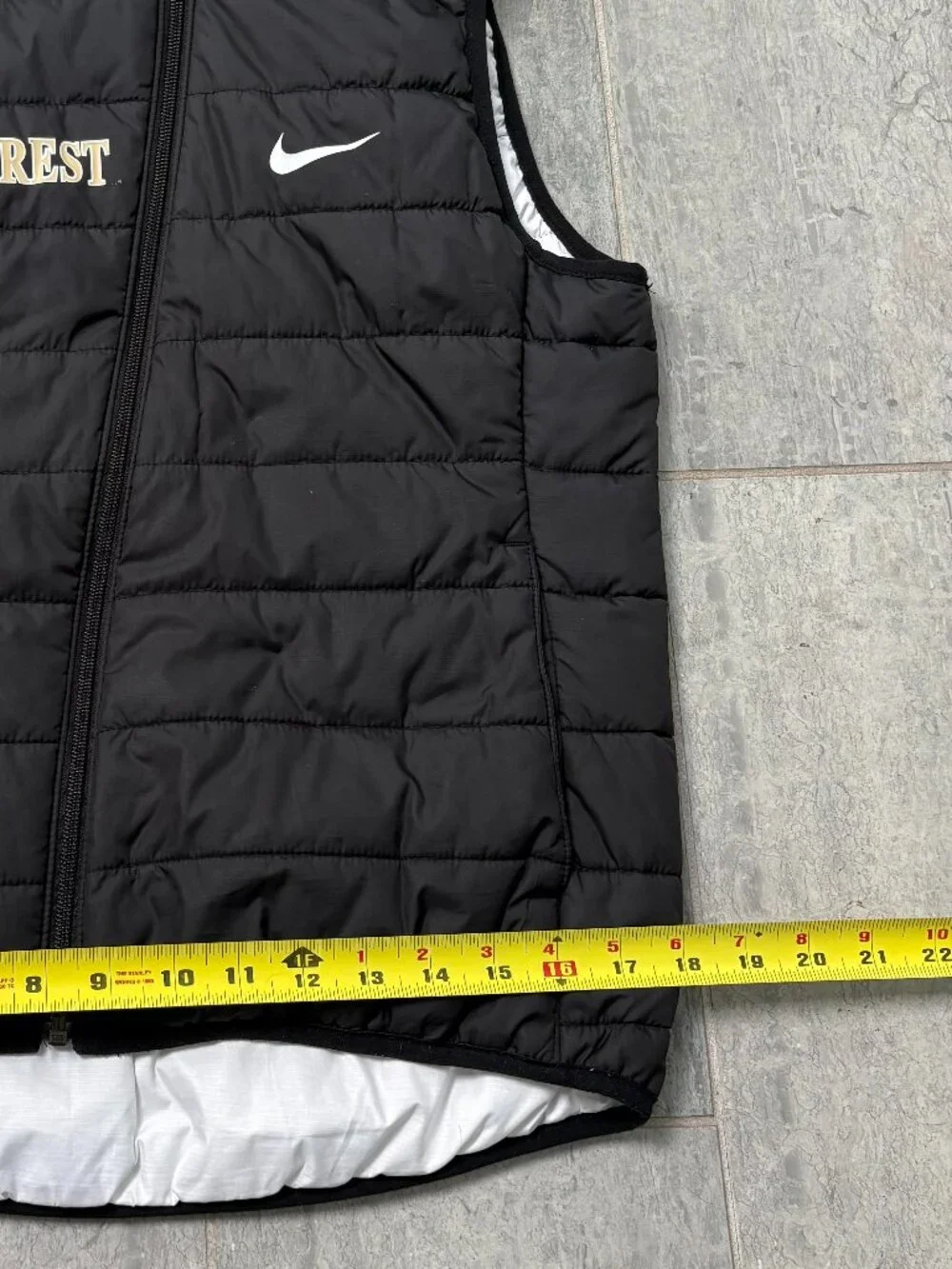 Nike Reversible Puffer Vest Wake Forest Black White Size Small